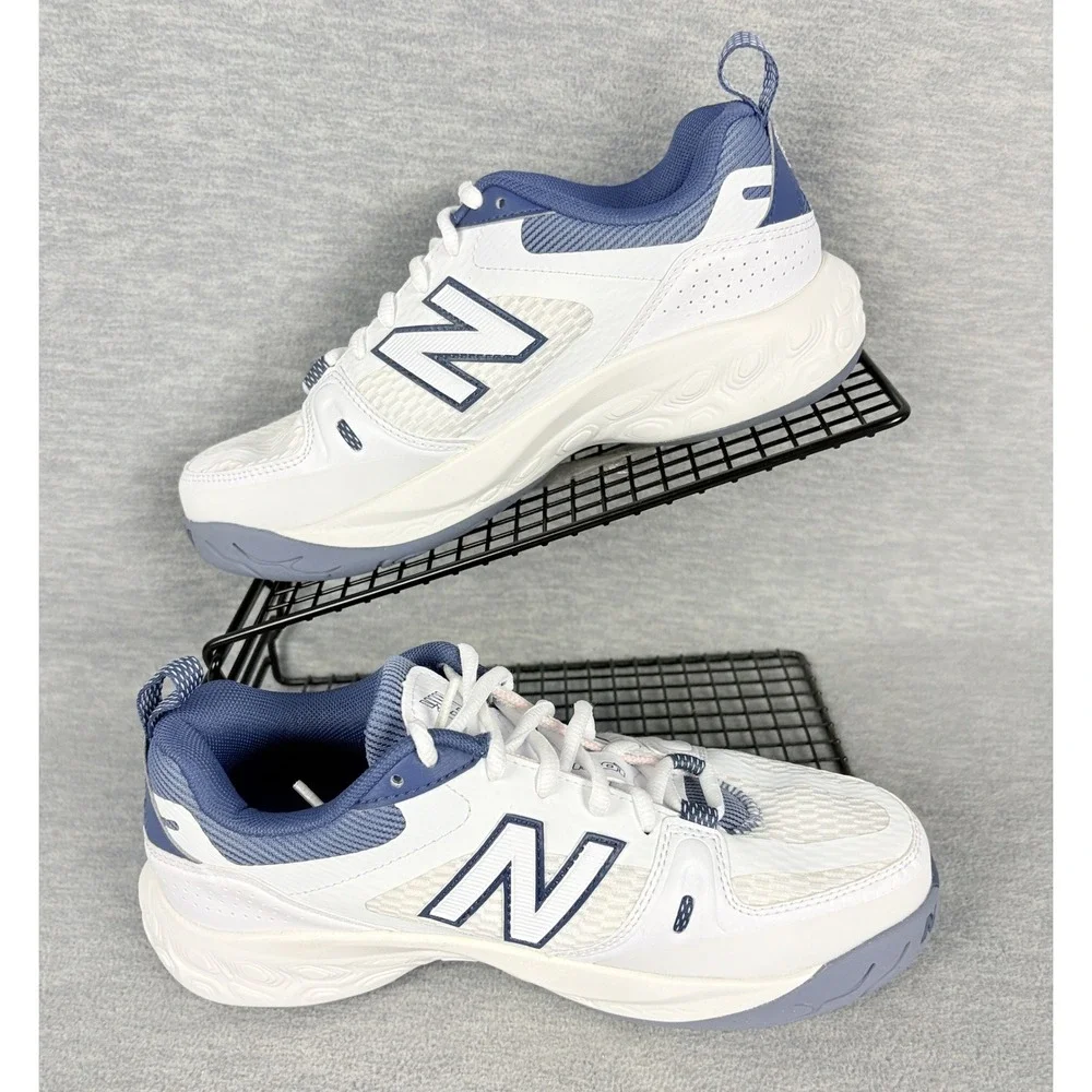 New Balance Fresh Foam X 1007 Tennis Sneakers Womens 7 W White Blue Pickleball